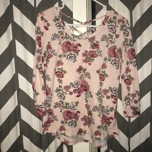 Floral pink sweater